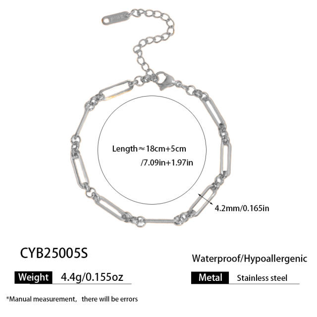 Simple stainless steel chain necklace DIY jewelry chain