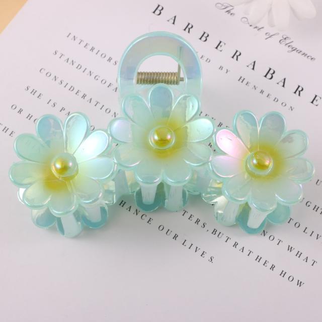 Electroplated three spell egg flower clip new sweet hair claw clips