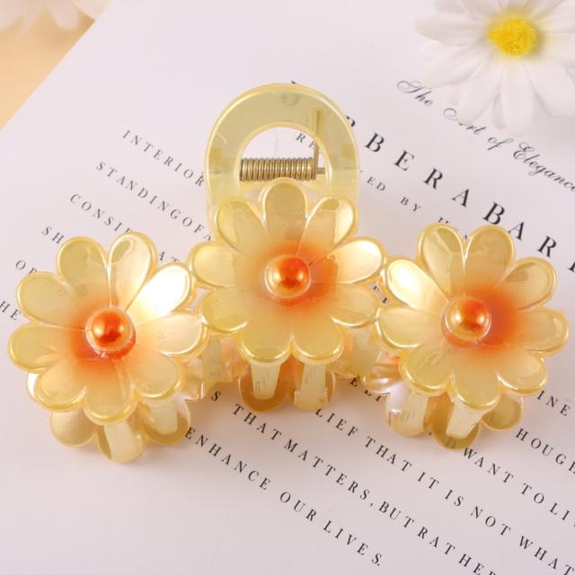 Electroplated three spell egg flower clip new sweet hair claw clips