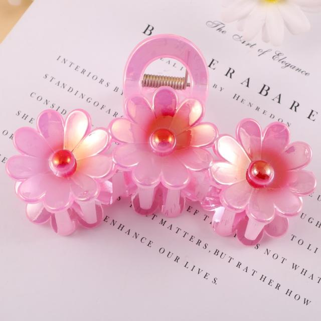 Electroplated three spell egg flower clip new sweet hair claw clips