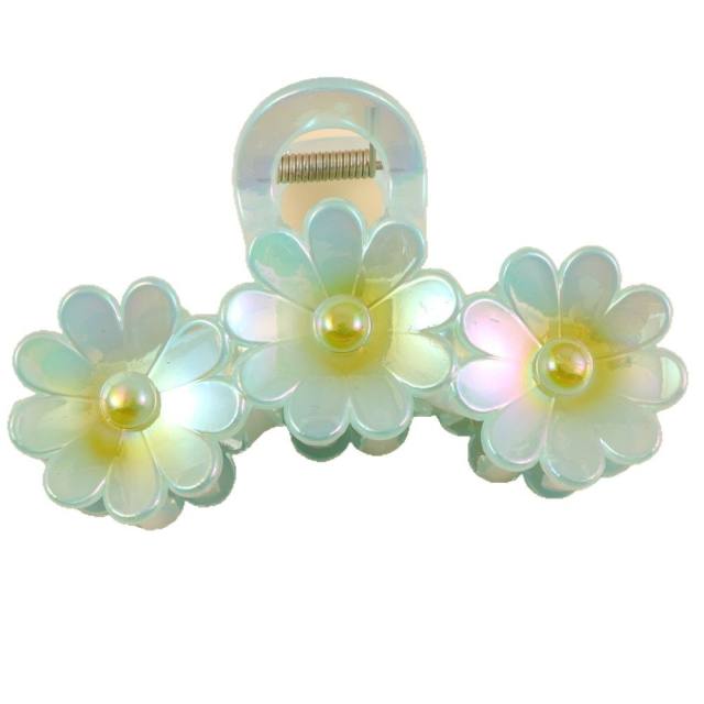 Electroplated three spell egg flower clip new sweet hair claw clips