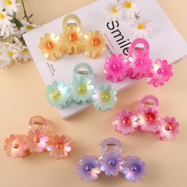 Electroplated three spell egg flower clip new sweet hair claw clips