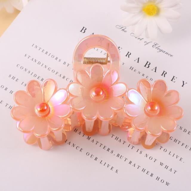 Electroplated three spell egg flower clip new sweet hair claw clips