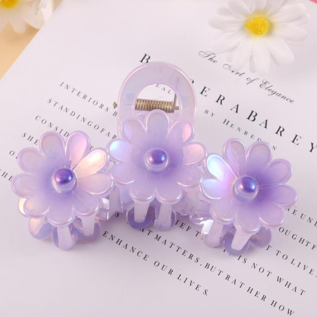 Electroplated three spell egg flower clip new sweet hair claw clips