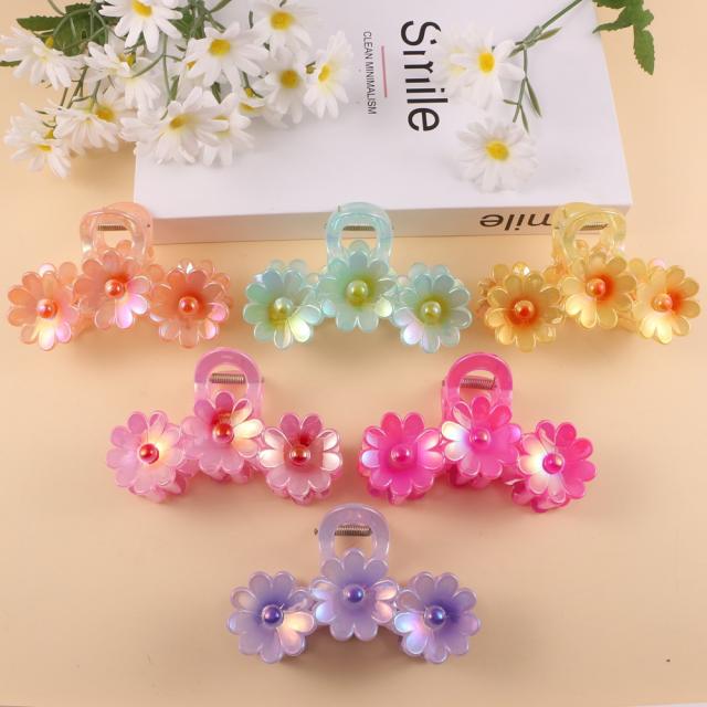 Electroplated three spell egg flower clip new sweet hair claw clips