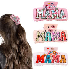 MAMA Theme large hair claw clips