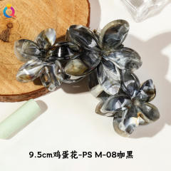 Marble egg flower popular hair claw clips