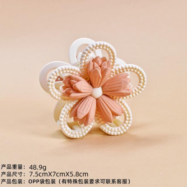 2025 Frosted Three-Dimensional Flower Hair claw clips for summer
