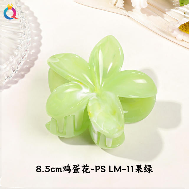 Marble egg flower popular hair claw clips