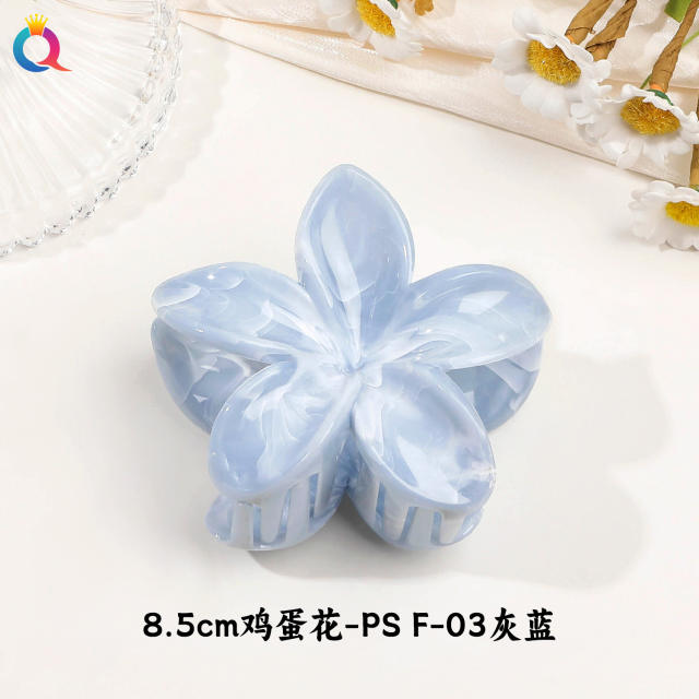 Marble egg flower popular hair claw clips