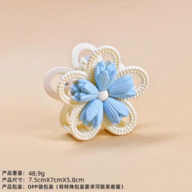 2025 Frosted Three-Dimensional Flower Hair claw clips for summer