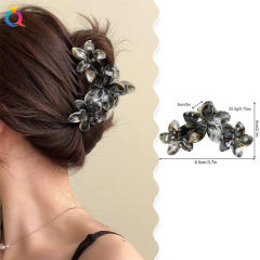 Marble egg flower popular hair claw clips