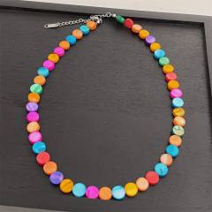 9mm colorful heart shell holiday beach choker necklace