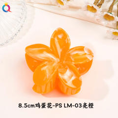 Marble egg flower popular hair claw clips