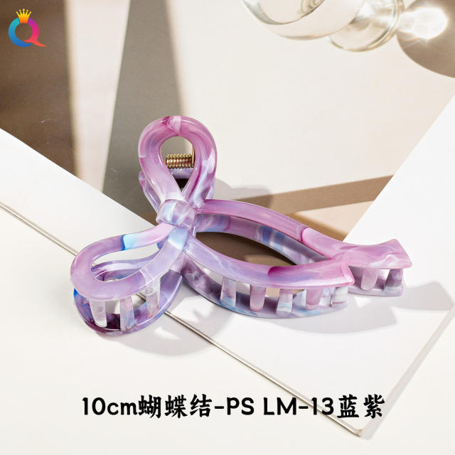Marble egg flower popular hair claw clips