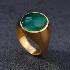 Colorful opal stone statement stainless steel rings