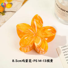 Marble egg flower popular hair claw clips