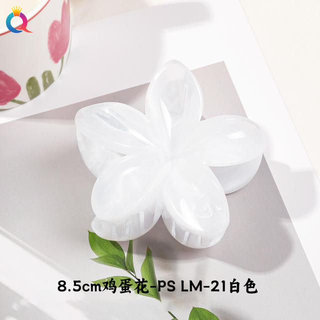 Marble egg flower popular hair claw clips