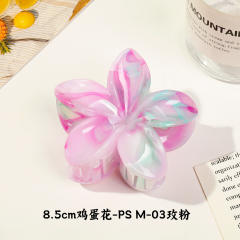 Marble egg flower popular hair claw clips