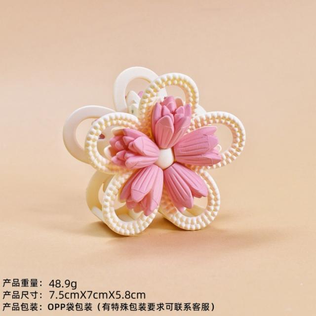 2025 Frosted Three-Dimensional Flower Hair claw clips for summer