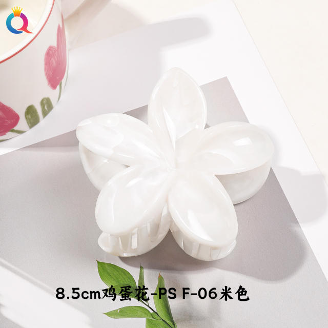 Marble egg flower popular hair claw clips