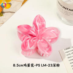Marble egg flower popular hair claw clips