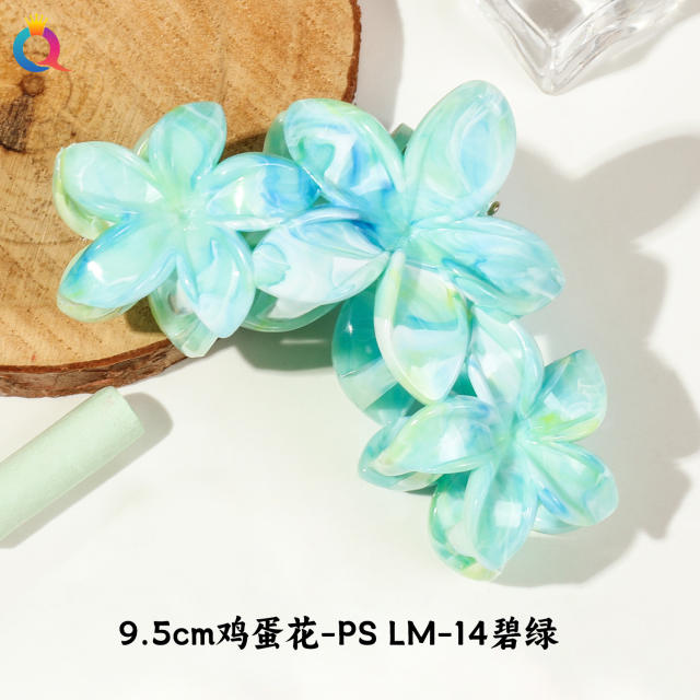 Marble egg flower popular hair claw clips