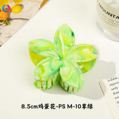 Marble egg flower popular hair claw clips