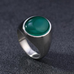 Colorful opal stone statement stainless steel rings