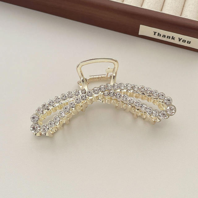 Simple Design Sense Zircon Rhinestone One-word Metal hair claw clips