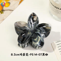 Marble egg flower popular hair claw clips