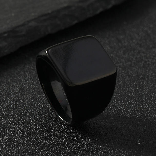 Fashion titanium steel men's ring simple casting bright square ring