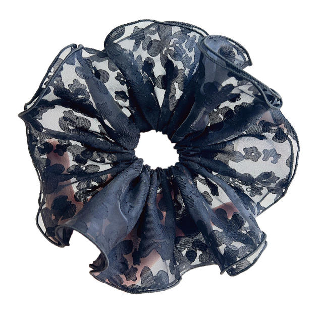 Large Hair Ring Mesh Lace Pearl High Elastic oversize scrunchies 21cm