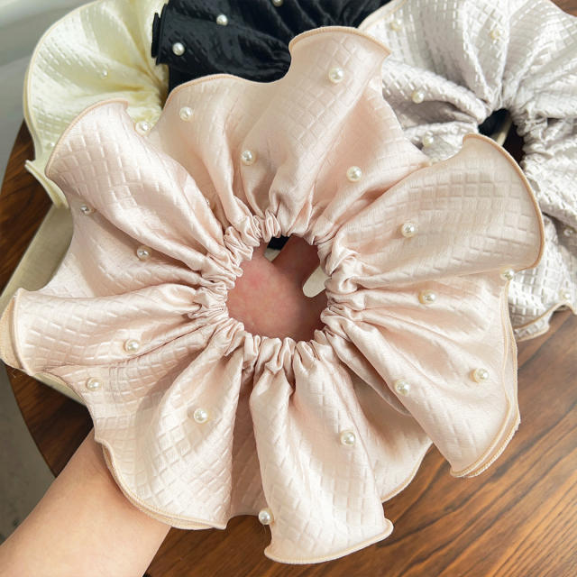 22cm oversize pearl bead scrunchies