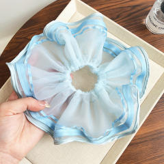 Korean fashion summer plain color mesh oversize scrunchies 21cm