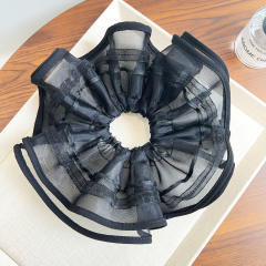 Korean fashion summer plain color mesh oversize scrunchies 21cm