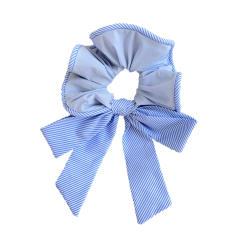 Korean Style Striped Bowknot Large size Hair Ring pony tail scrunchies