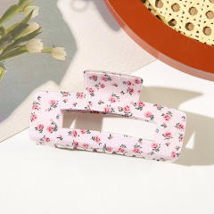 New Floral Large Rectangular Grab Clip Fruit hair claw clips
