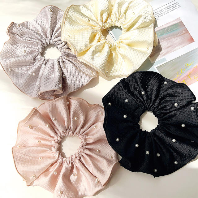 22cm oversize pearl bead scrunchies