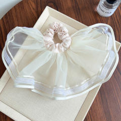 Korean fashion summer plain color mesh oversize scrunchies 21cm