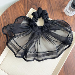 Korean fashion summer plain color mesh oversize scrunchies 21cm