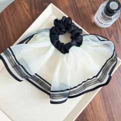 Korean fashion summer plain color mesh oversize scrunchies 21cm