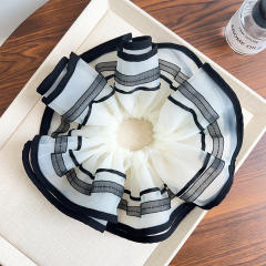 Korean fashion summer plain color mesh oversize scrunchies 21cm
