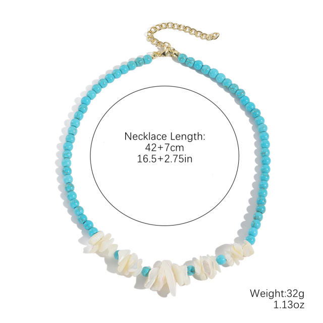 Hot Turquoise Beaded Necklace High-grade Natural Stone Pendant Fashion turquoise Necklace