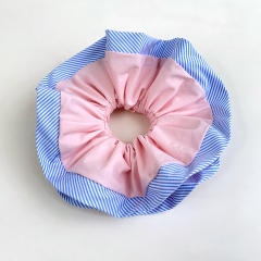 Korean fashion blue color edge oversize scrunchies 17cm