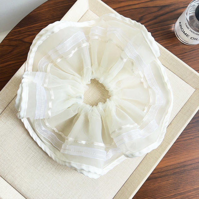 Korean fashion summer plain color mesh oversize scrunchies 21cm