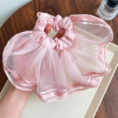 Korean fashion summer plain color mesh oversize scrunchies 21cm