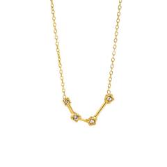Dainty diamond zodiac symbol stainless steel necklace