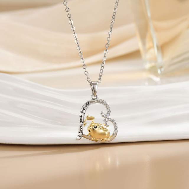 Heart-shaped Love Animal pendant stainless steel chain Necklace