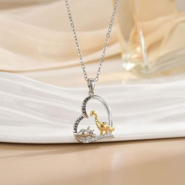 Heart-shaped Love Animal pendant stainless steel chain Necklace